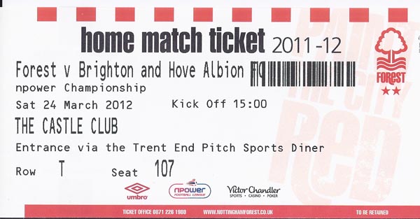 Nottingham Forest FC v Brighton & Hove Albion FC